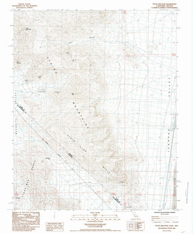 1985 State Line Pass, CA - California - USGS Topographic Map