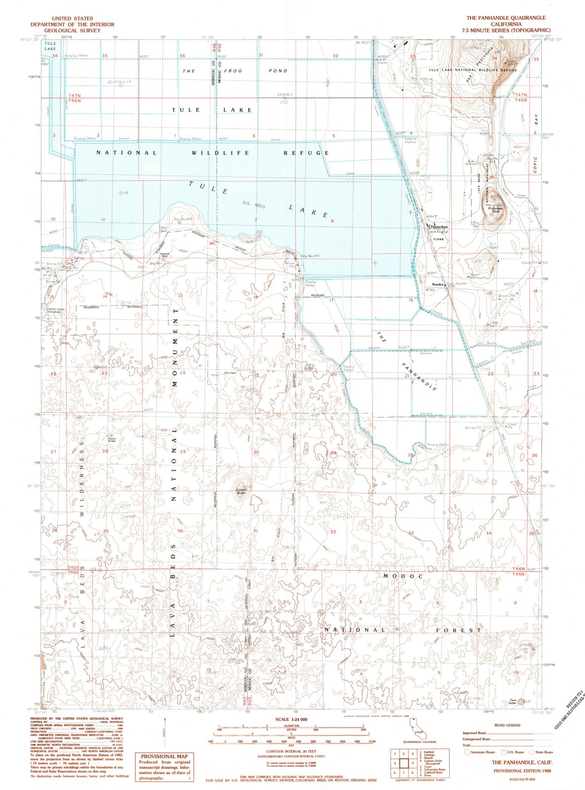 1988 The Panhandle, CA - California - USGS Topographic Map