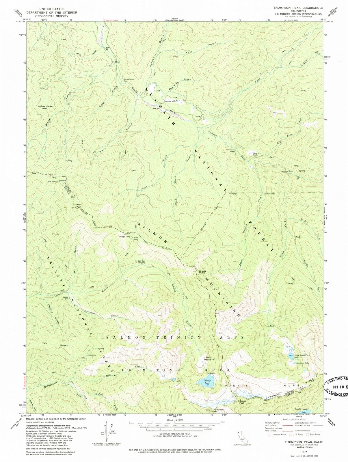 1979 Thompson Peak, CA - California - USGS Topographic Map