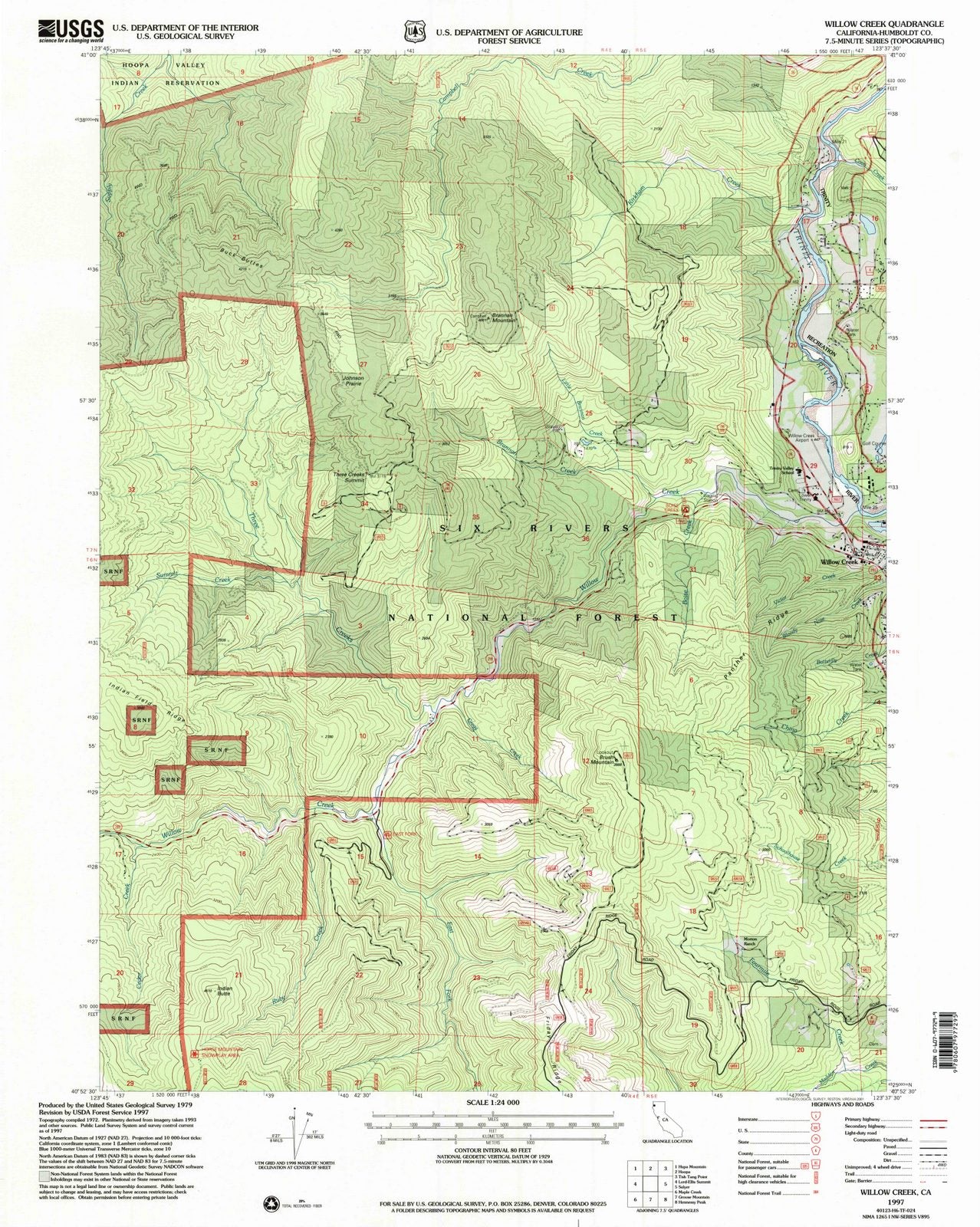 1997 Willow Creek, CA - California - USGS Topographic Map