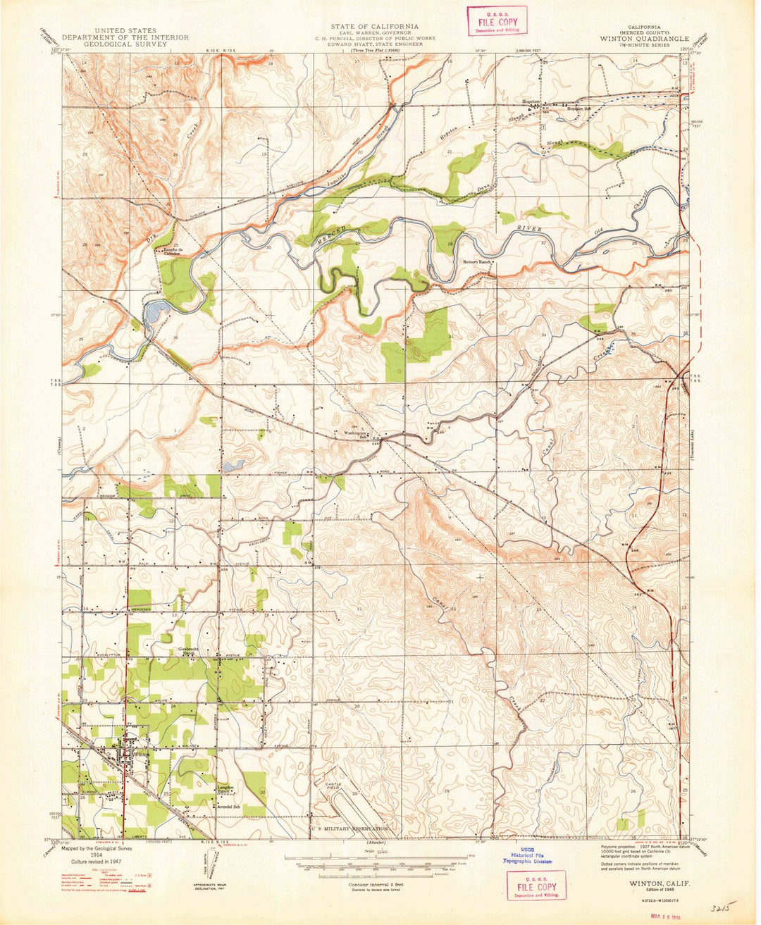1948 Winton, CA - California - USGS Topographic Map