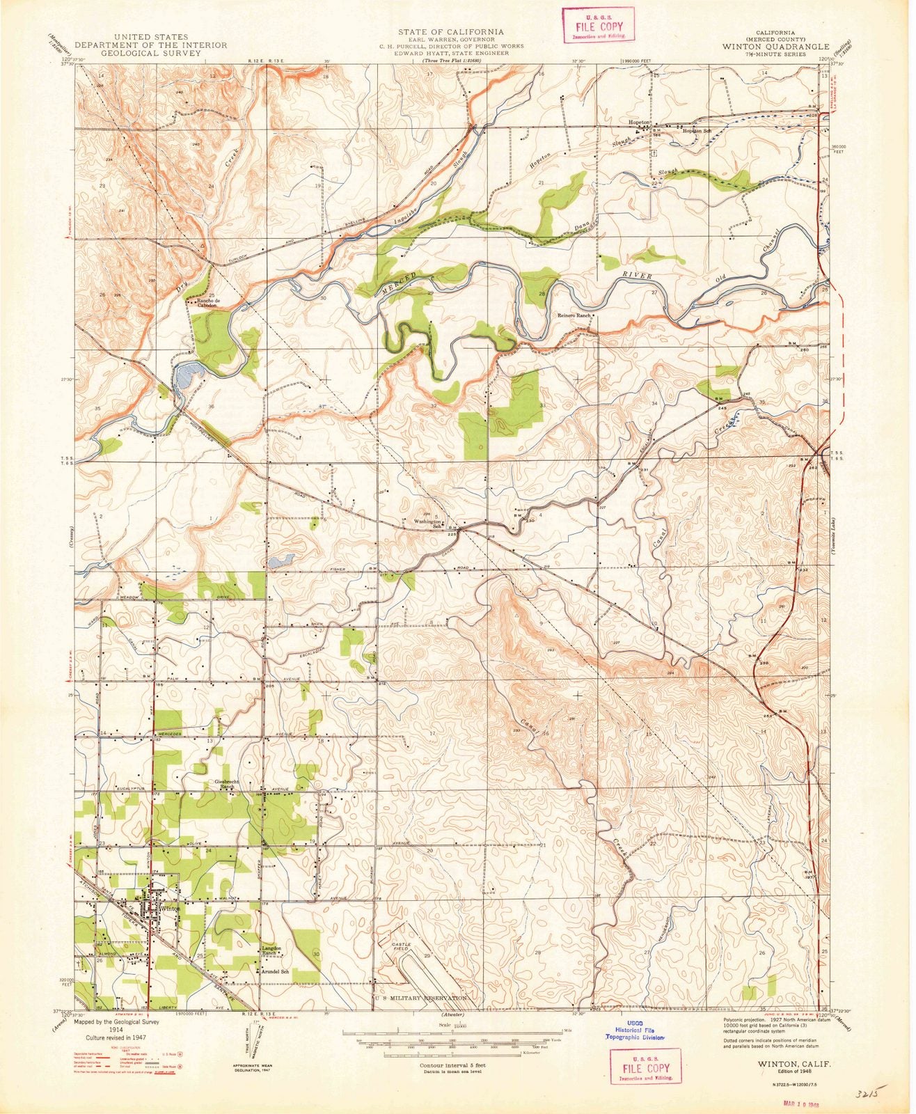 1948 Winton, CA - California - USGS Topographic Map