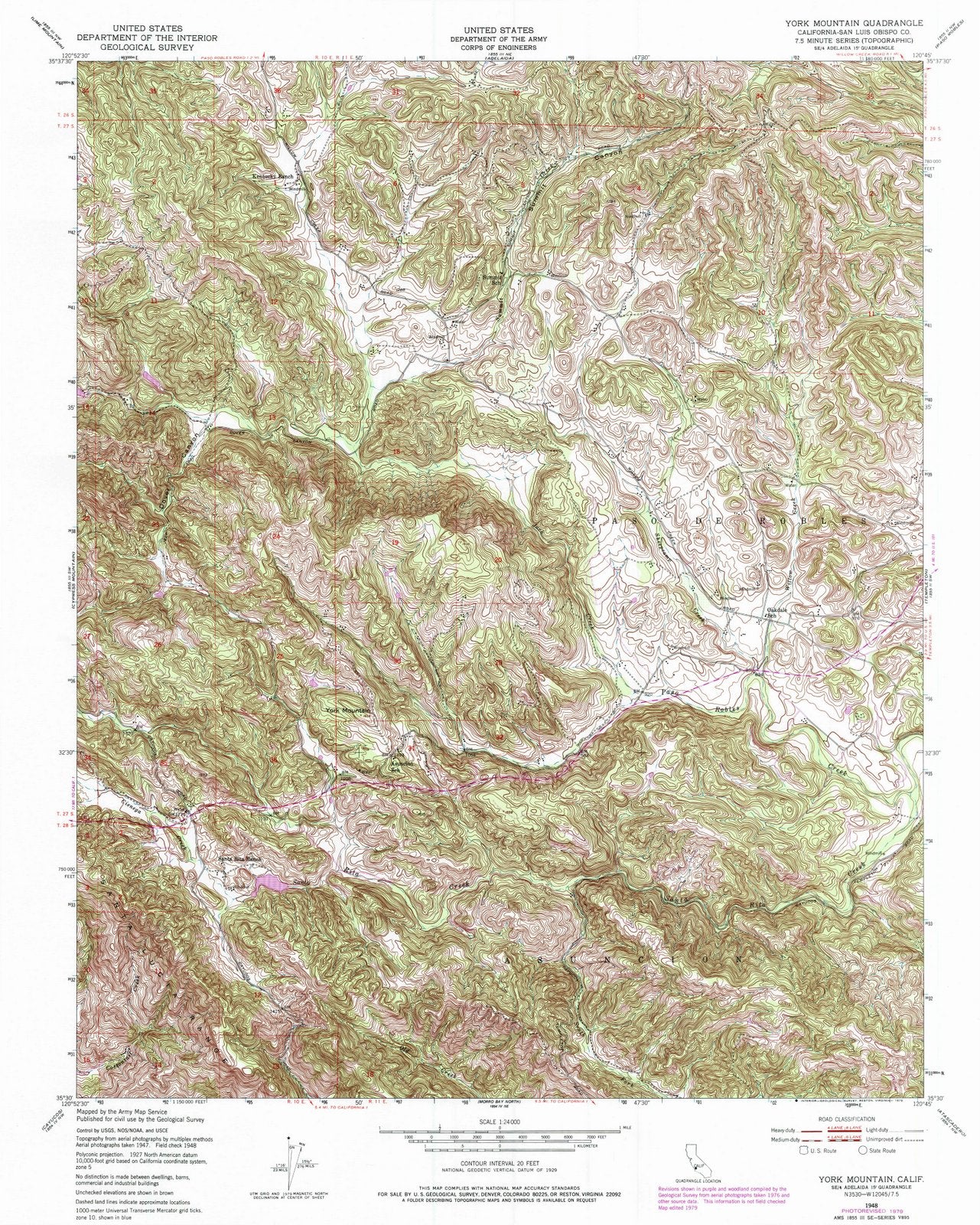 1948 York Mountain, CA - California - USGS Topographic Map