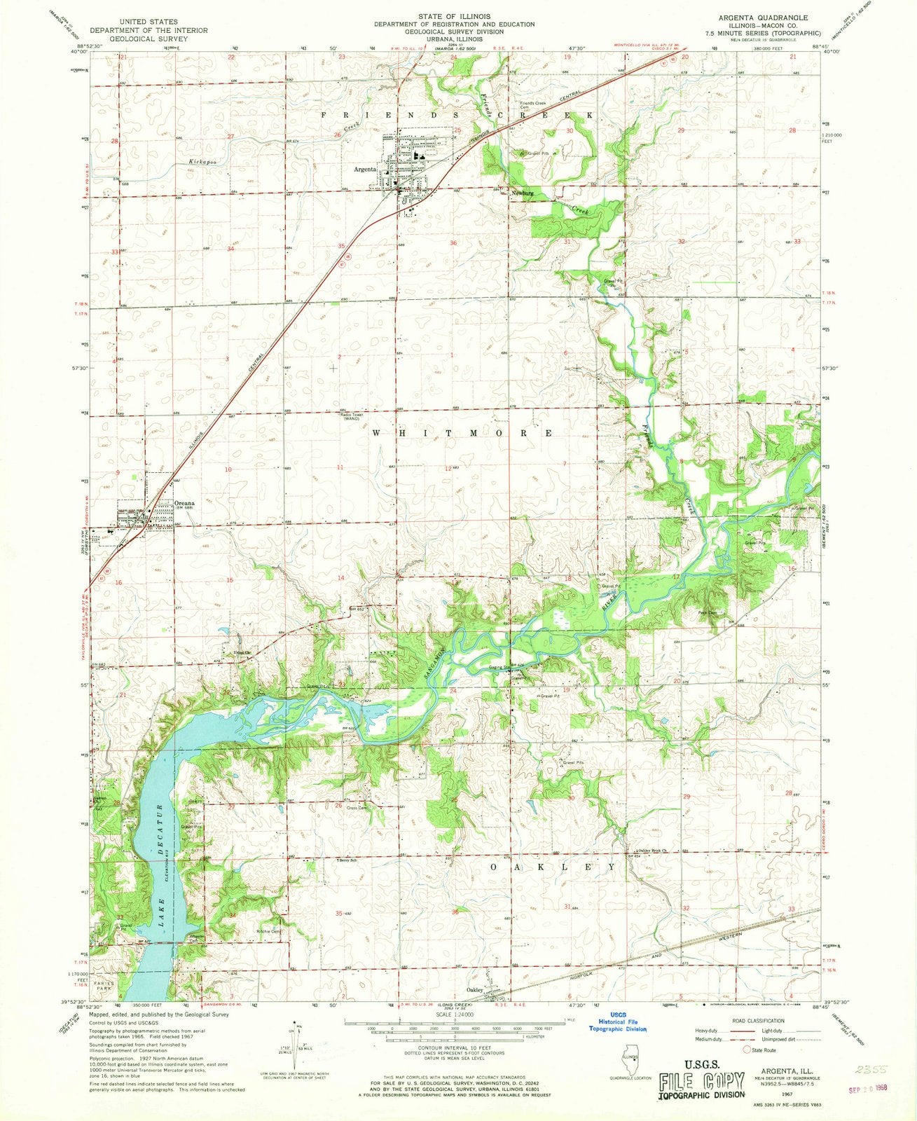 1967 Argenta, IL - Illinois - USGS Topographic Map
