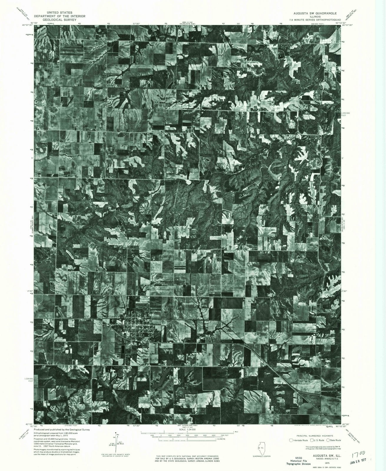 1975 Augusta, IL - Illinois - USGS Topographic Map v2