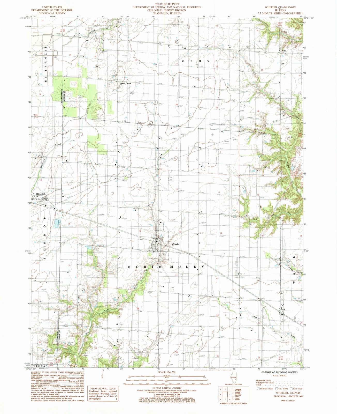 1985 Wheeler, IL - Illinois - USGS Topographic Map
