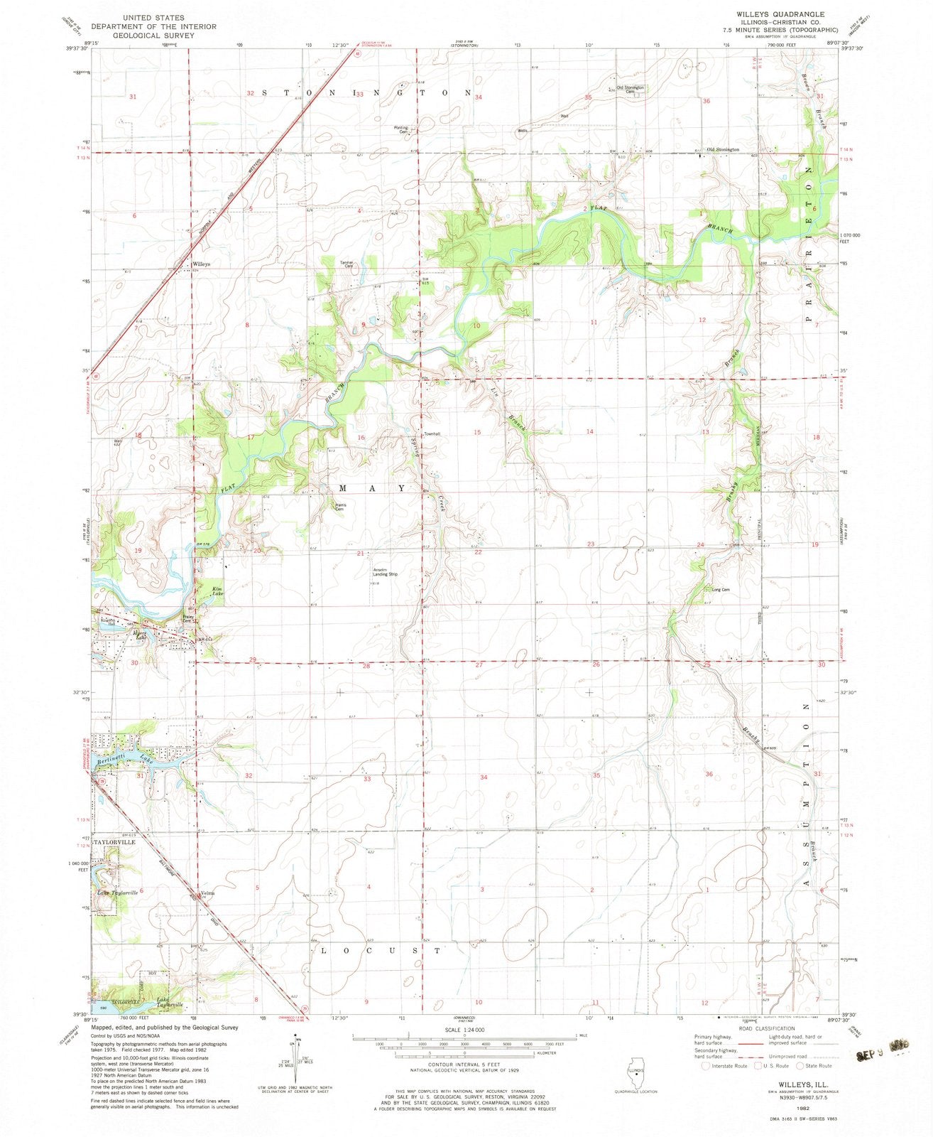 1974 Willeys, IL - Illinois - USGS Topographic Map