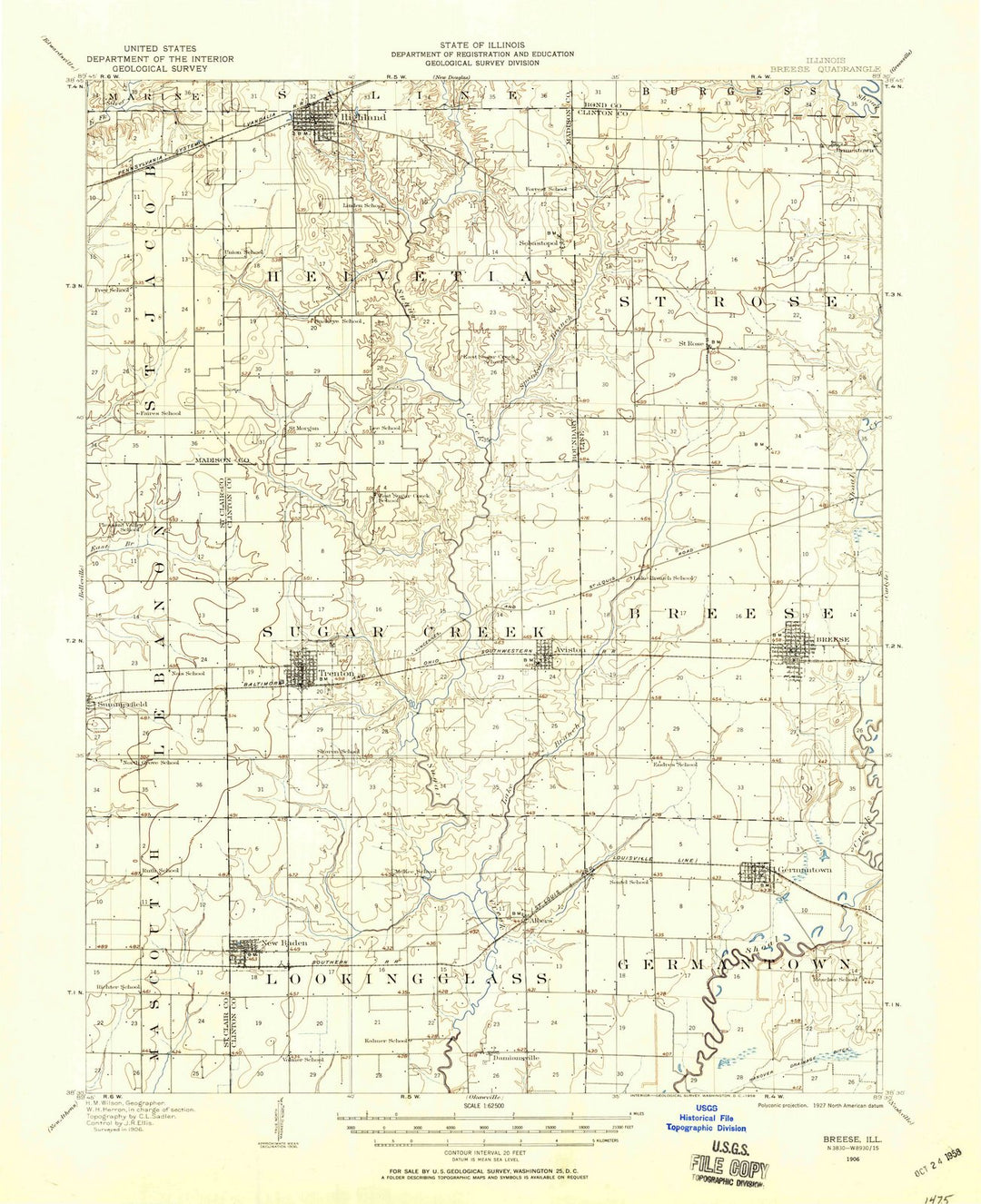 1906 Breese, IL - Illinois - USGS Topographic Map