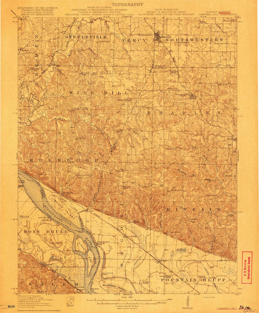 1918 Campbell, IL - Illinois - USGS Topographic Map