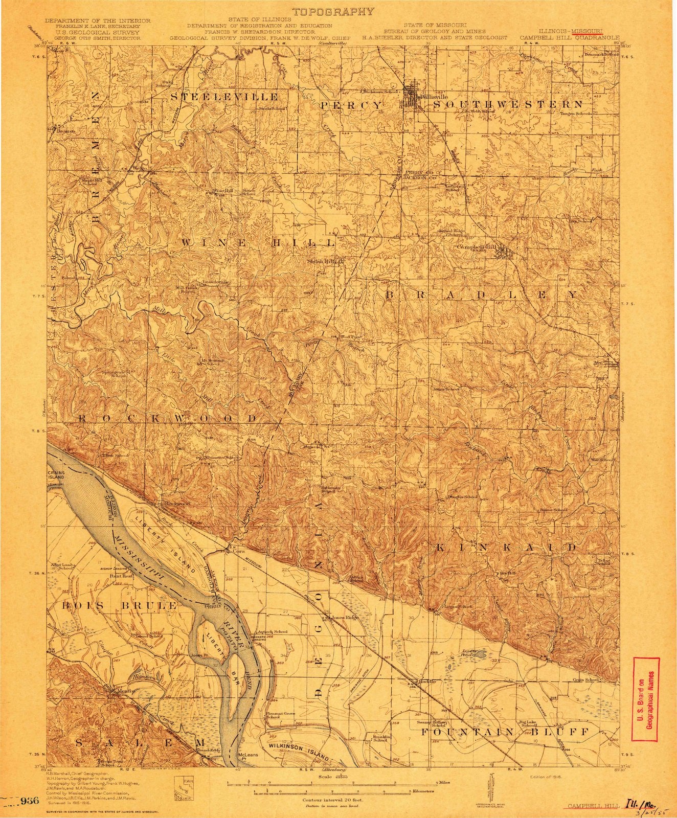 1918 Campbell, IL - Illinois - USGS Topographic Map
