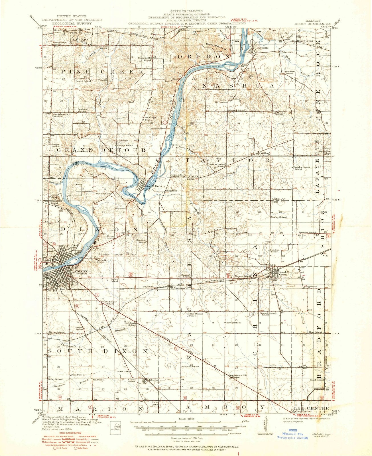 1918 Dixon, IL - Illinois - USGS Topographic Map