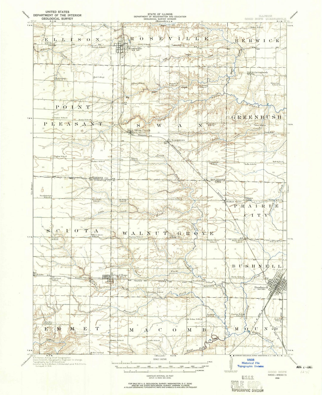 1916 Good Hope, IL - Illinois - USGS Topographic Map