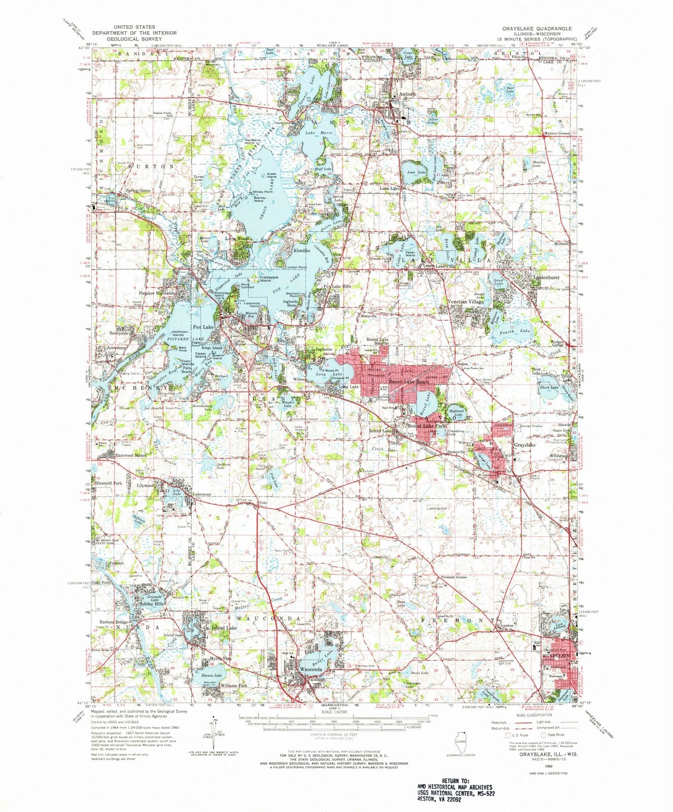 1960 Grayslake, IL - Illinois - USGS Topographic Map