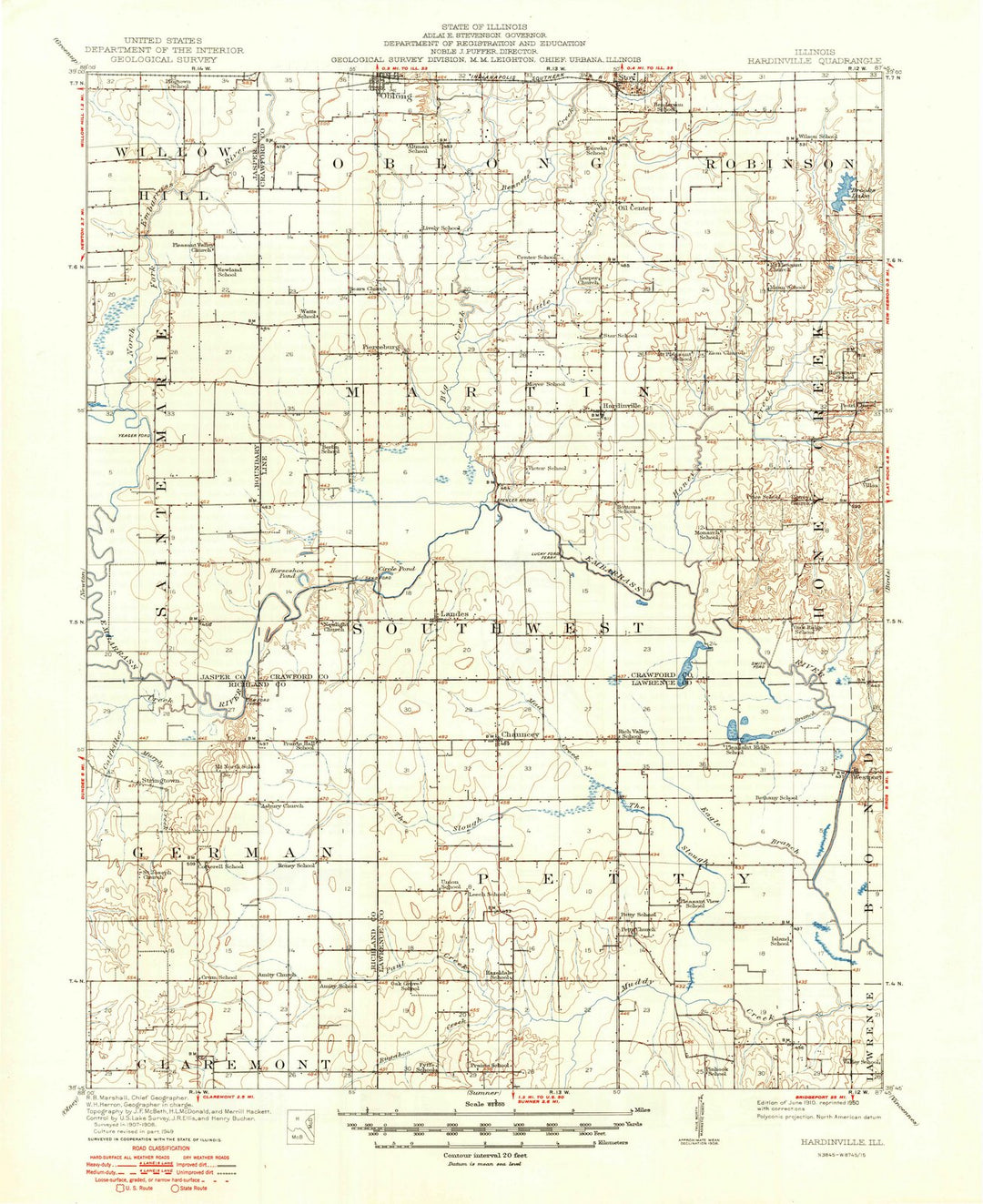 1910 Hardinville, IL - Illinois - USGS Topographic Map