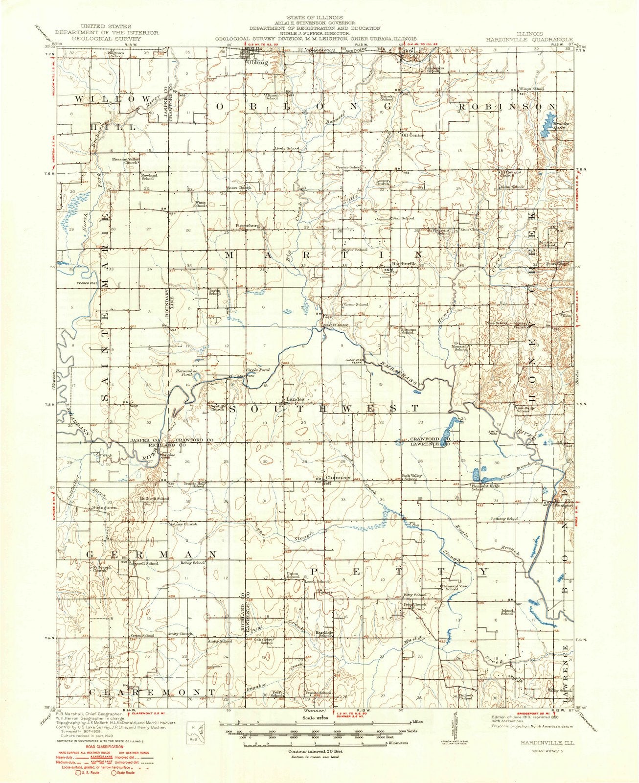 1910 Hardinville, IL - Illinois - USGS Topographic Map