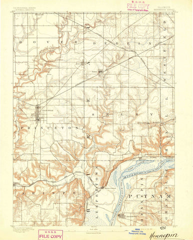 1893 Hennepin, IL - Illinois - USGS Topographic Map