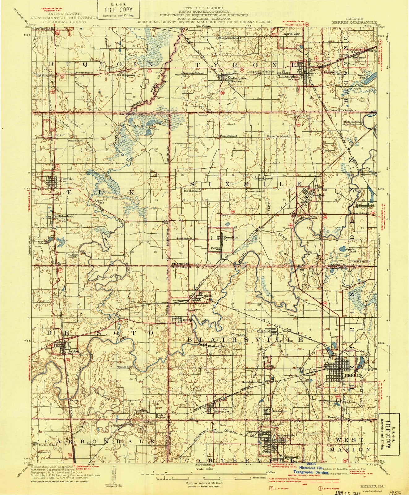 1910 Herrin, IL - Illinois - USGS Topographic Map