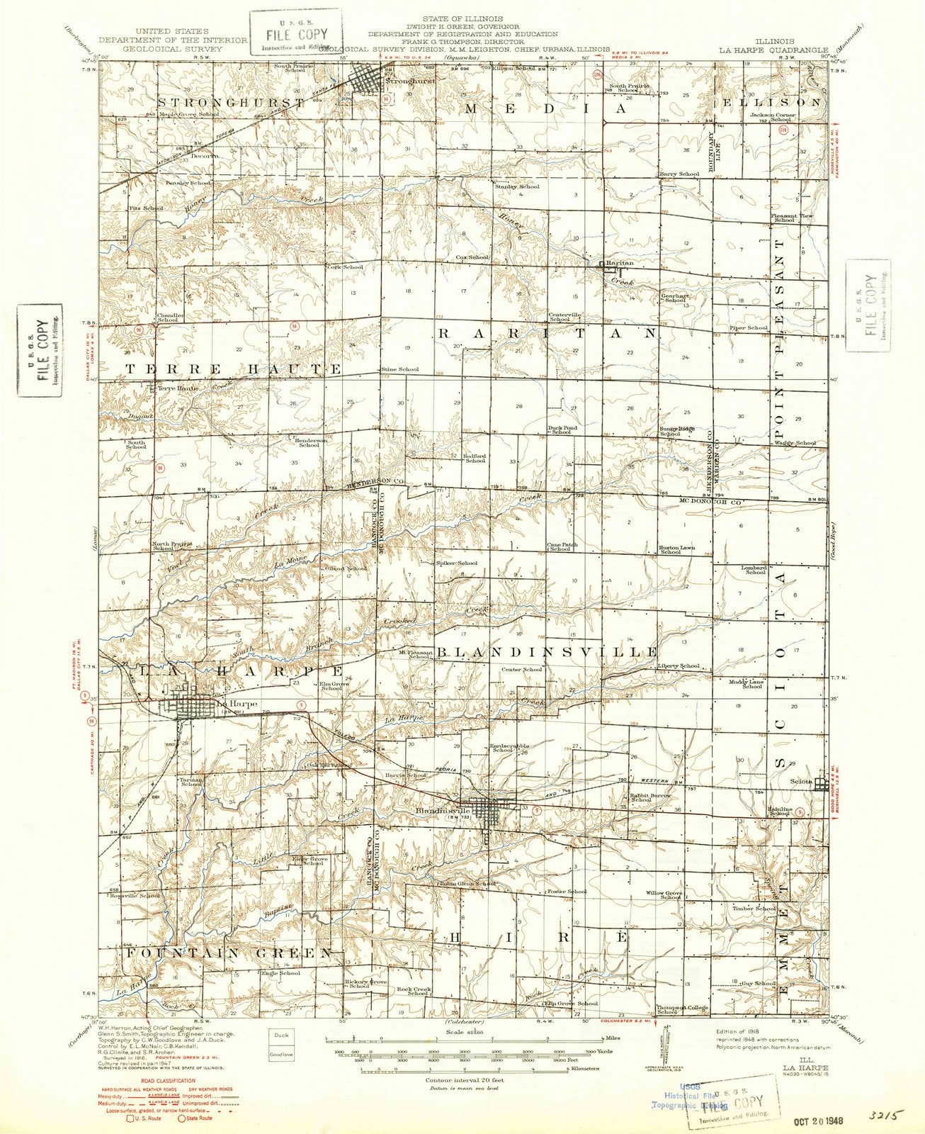 1918 La Harpe, IL - Illinois - USGS Topographic Map