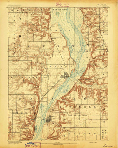 1893 Lacon, IL - Illinois - USGS Topographic Map