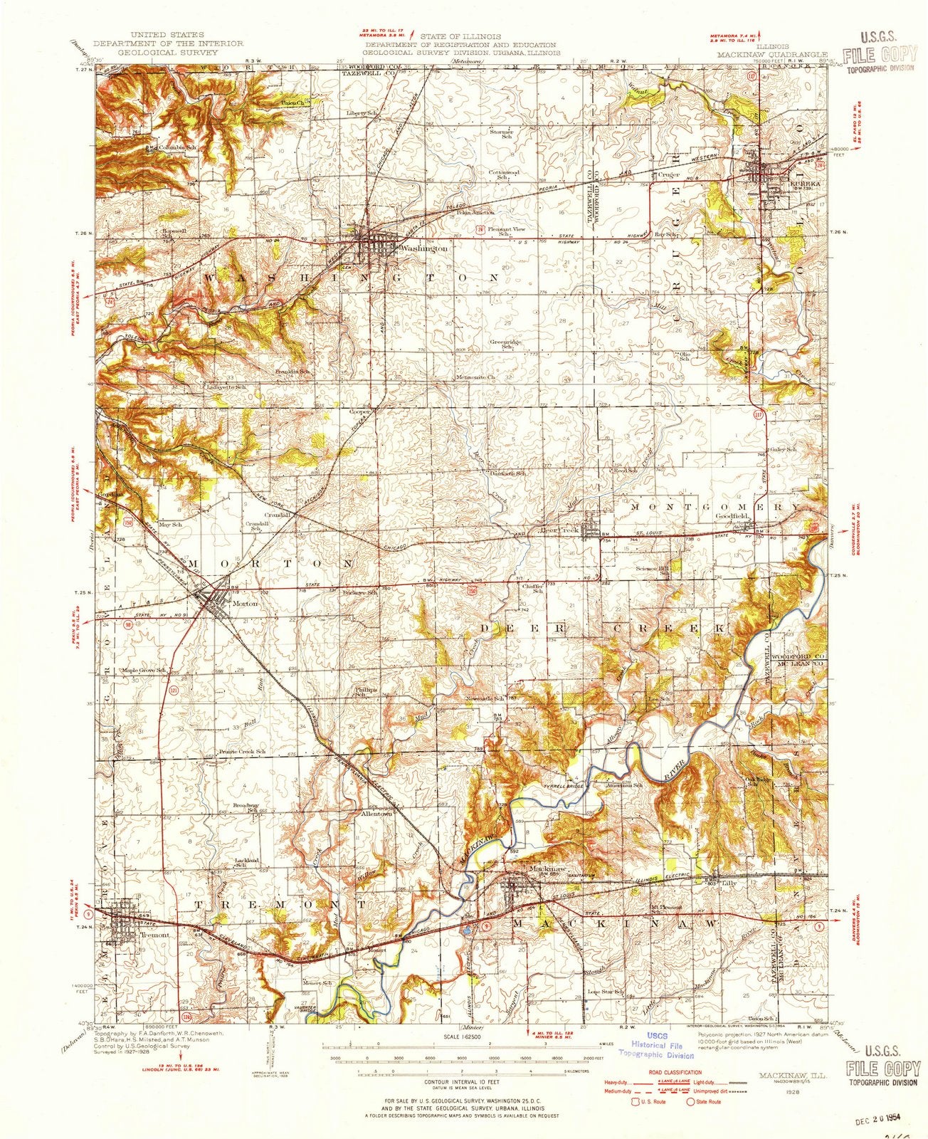1928 Mackinaw, IL - Illinois - USGS Topographic Map