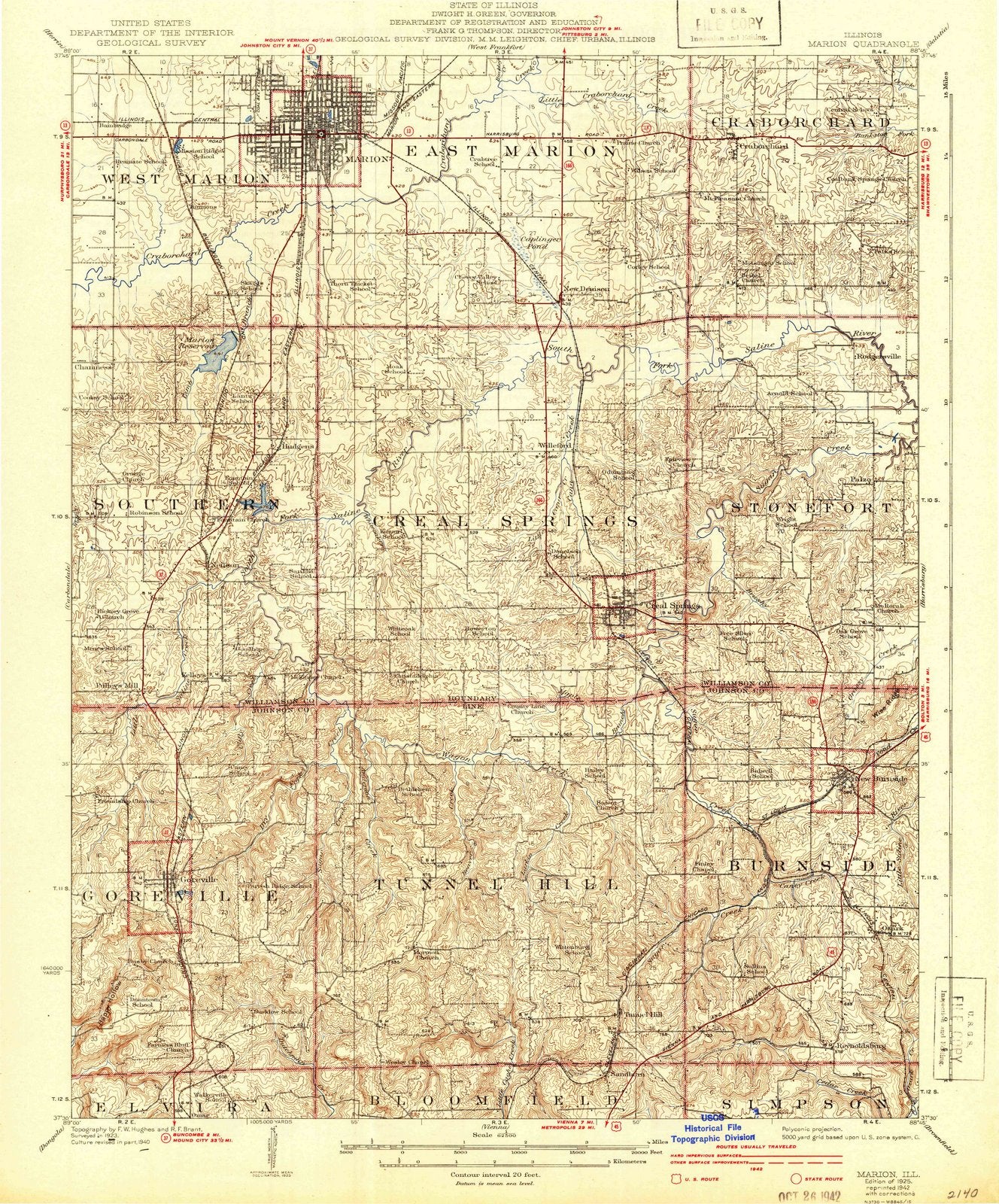 1925 Marion, IL - Illinois - USGS Topographic Map