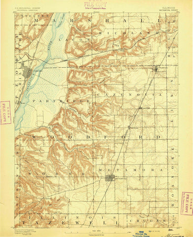 1893 Metamora, IL - Illinois - USGS Topographic Map