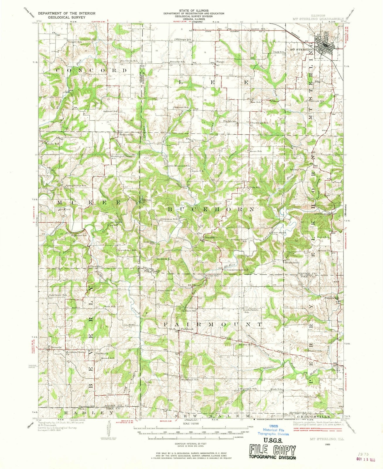 1926 Mt Sterling, IL - Illinois - USGS Topographic Map