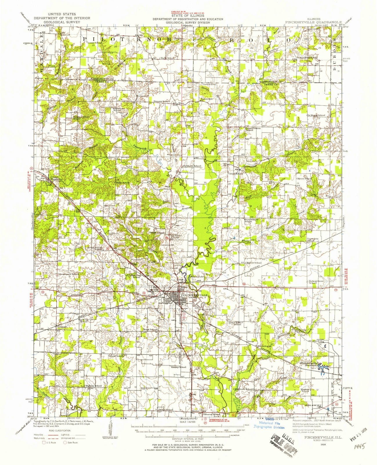 1924 Pinckneyville, IL - Illinois - USGS Topographic Map