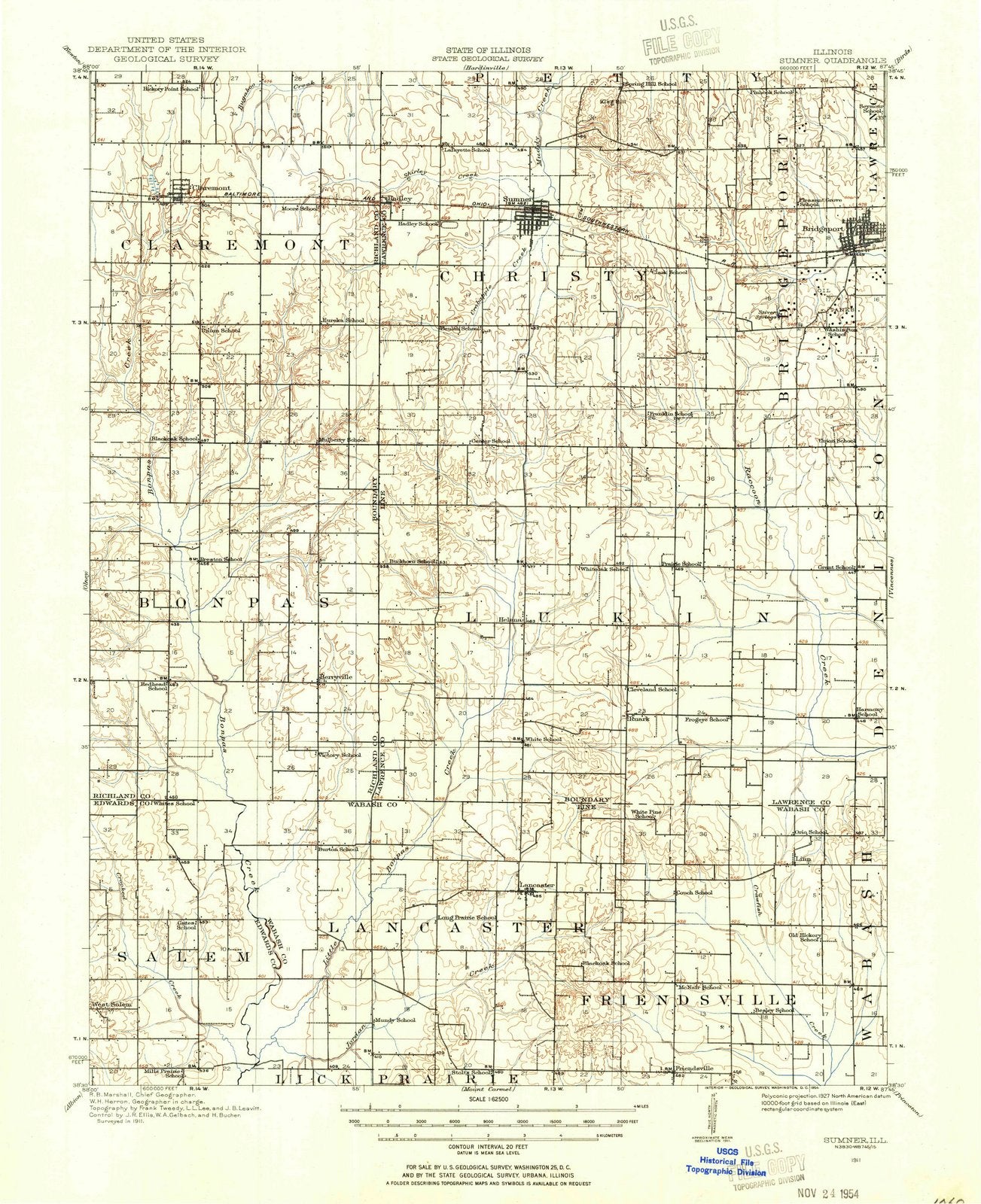 1911 Sumner, IL - Illinois - USGS Topographic Map