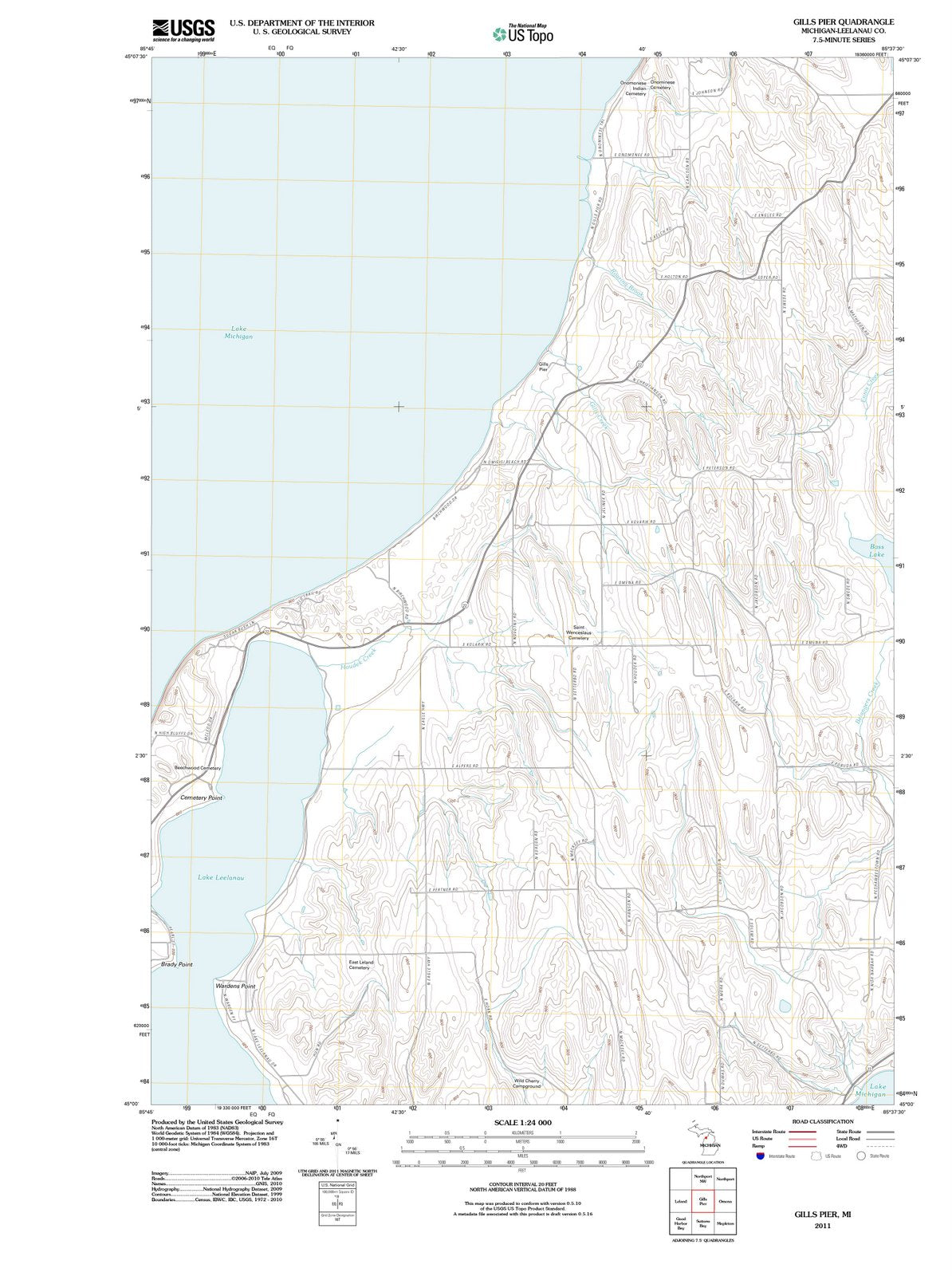 2011 Gills Pier, MI - Michigan - USGS Topographic Map