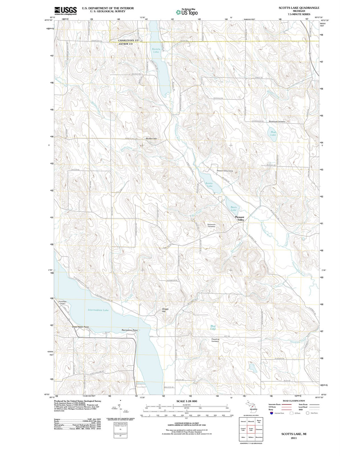 2011 Scotts Lake, MI - Michigan - USGS Topographic Map