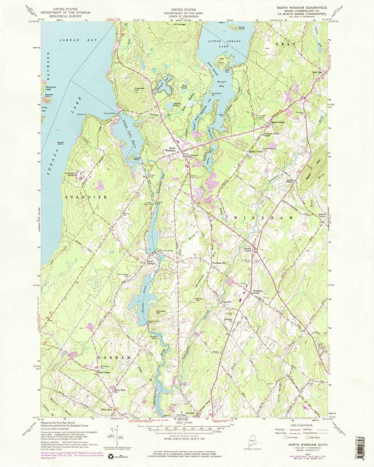 1957 North Windham, ME - Maine - USGS Topographic Map