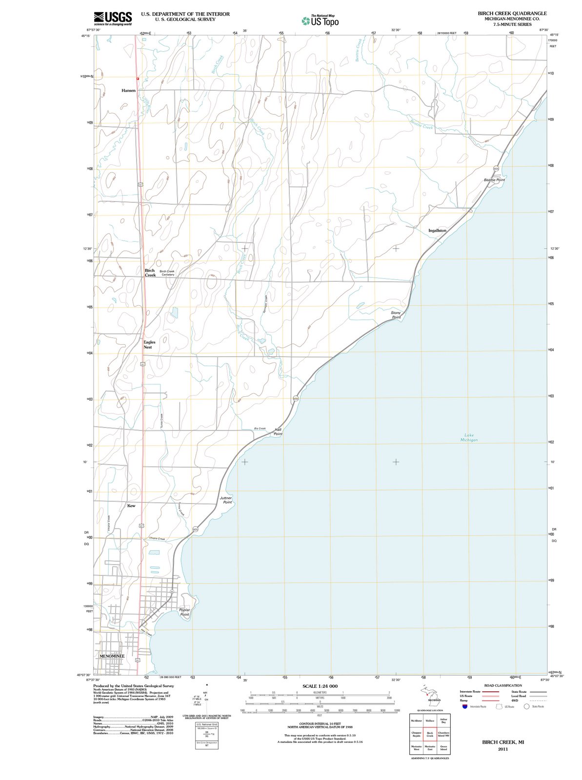 2011 Birch Creek, MI - Michigan - USGS Topographic Map
