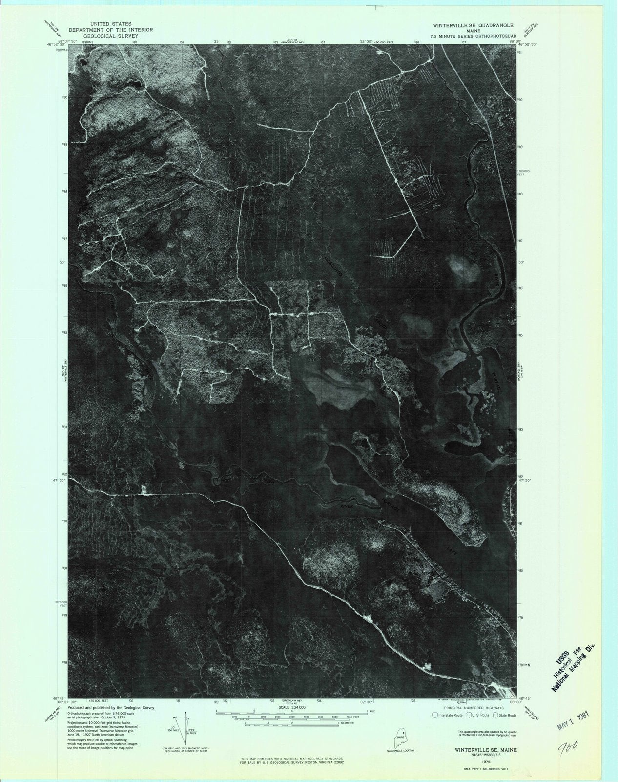 1975 Waterville, ME - Maine - USGS Topographic Map v3