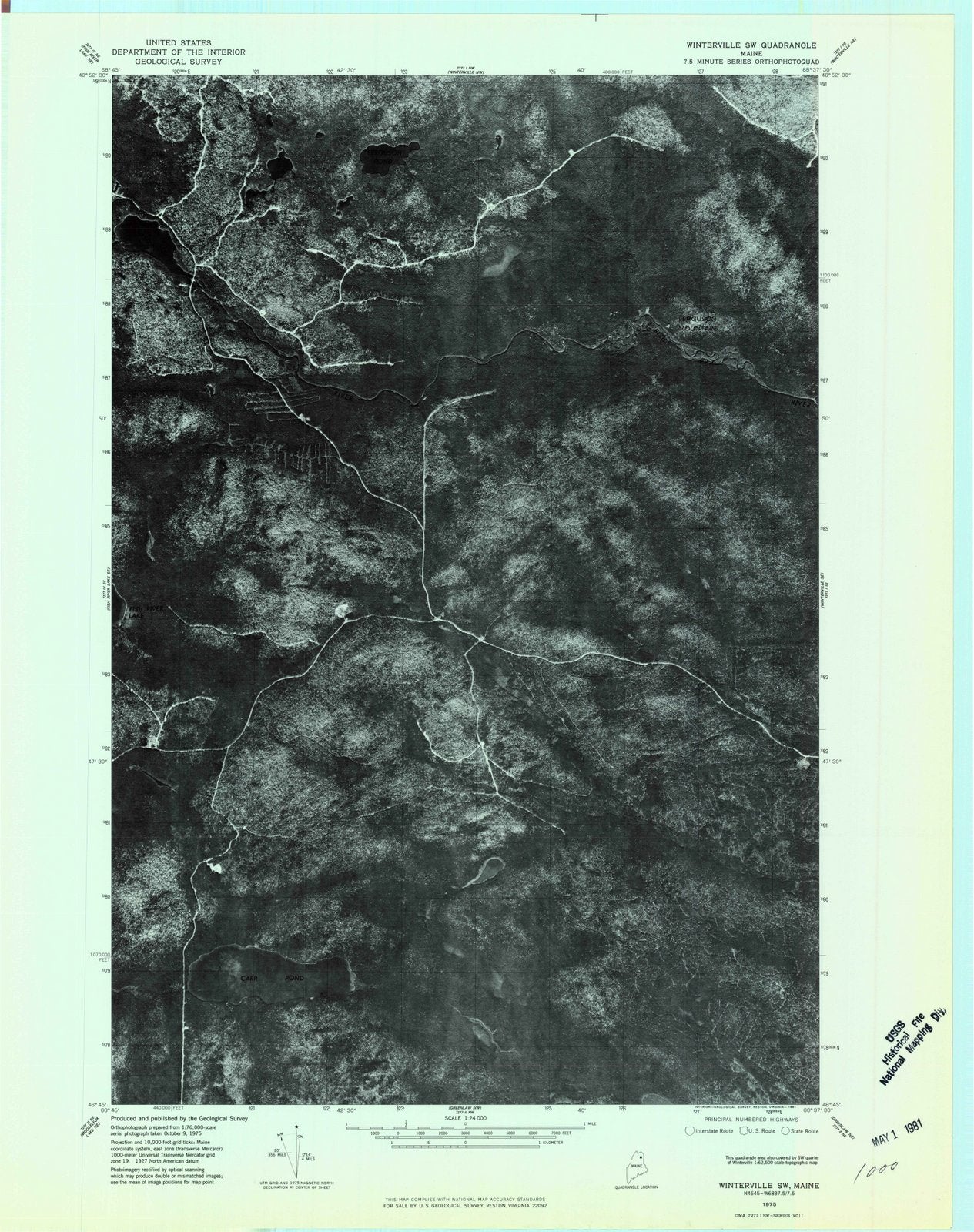 1975 Waterville, ME - Maine - USGS Topographic Map v4