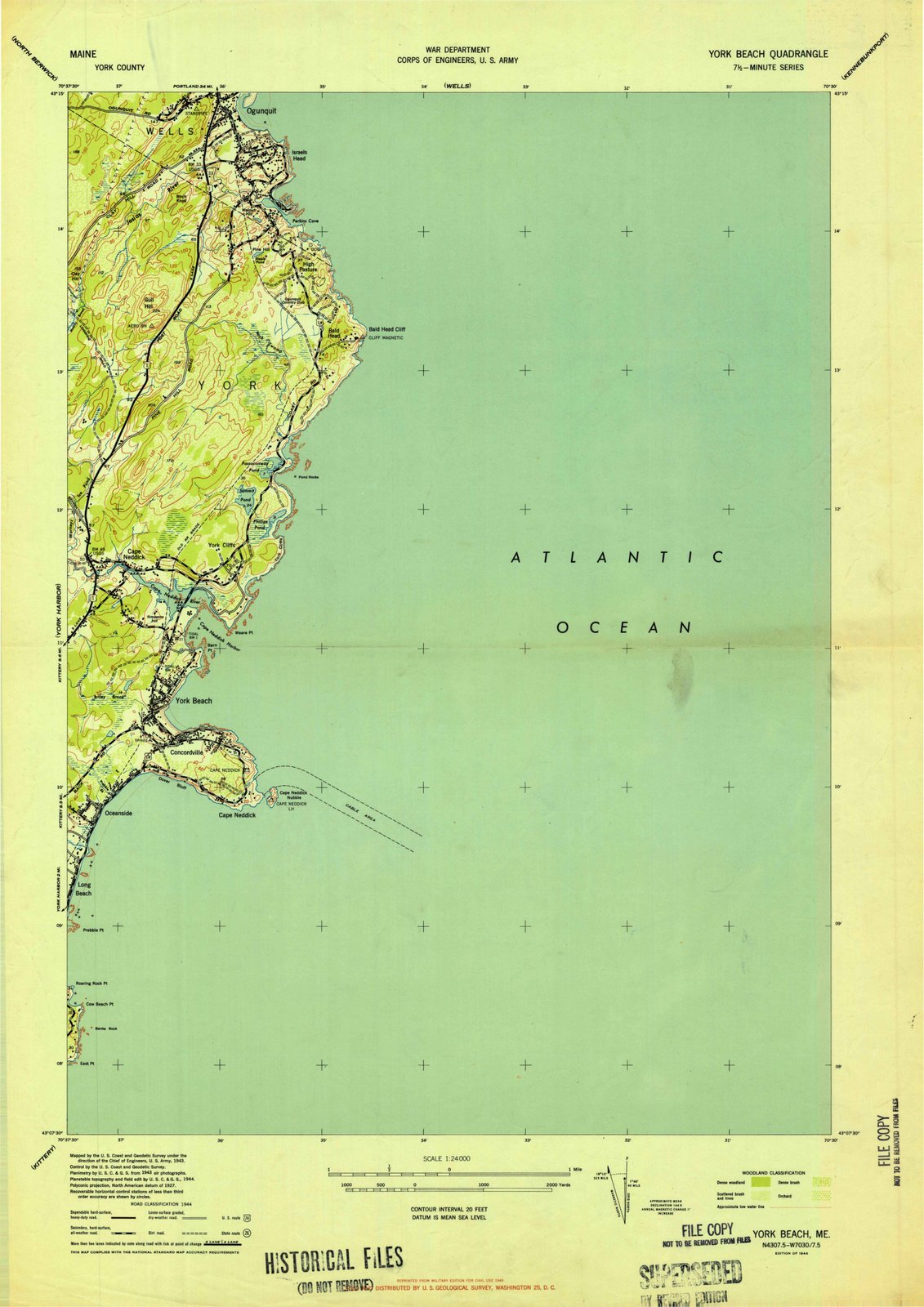 1944 York, ME - Maine - USGS Topographic Map