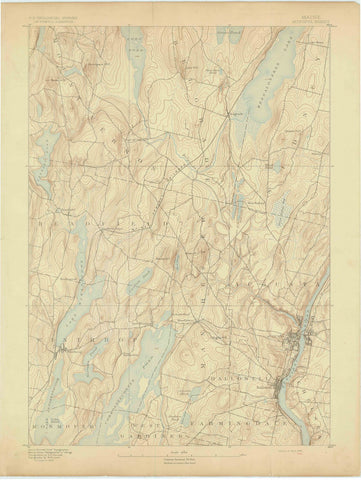 1892 Augusta, ME - Maine - USGS Topographic Map