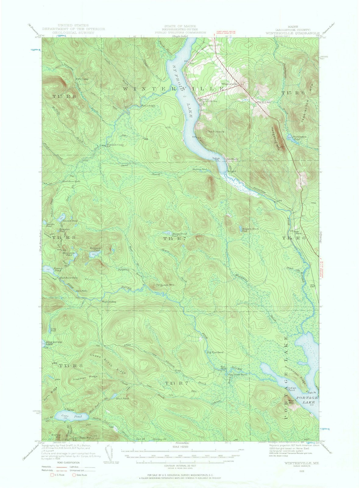 1928 Waterville, ME - Maine - USGS Topographic Map