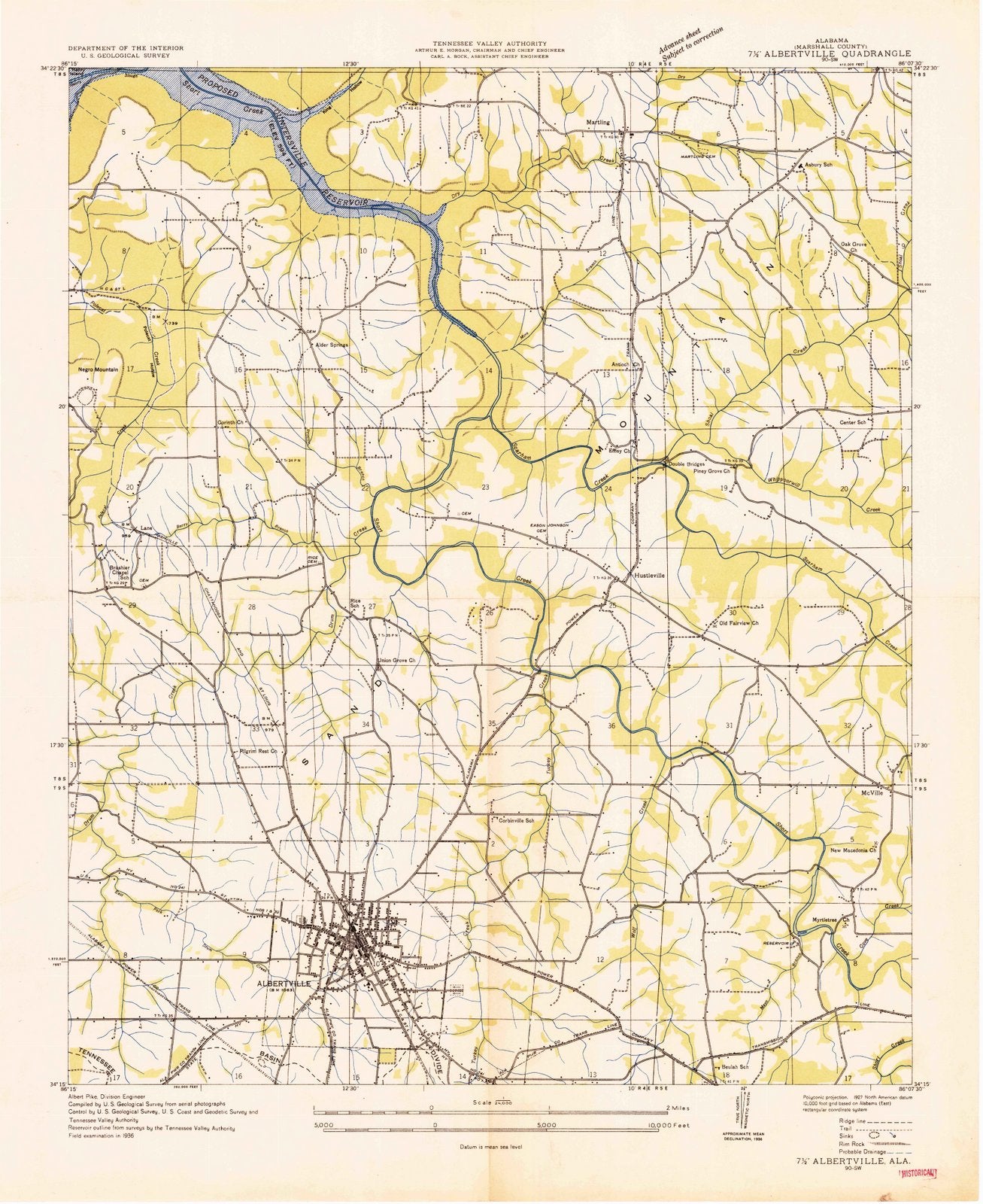 1936 Albertville, AL - Alabama - USGS Topographic Map
