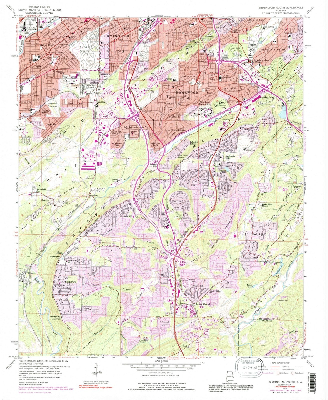 1959 Birmingham South, AL - Alabama - USGS Topographic Map