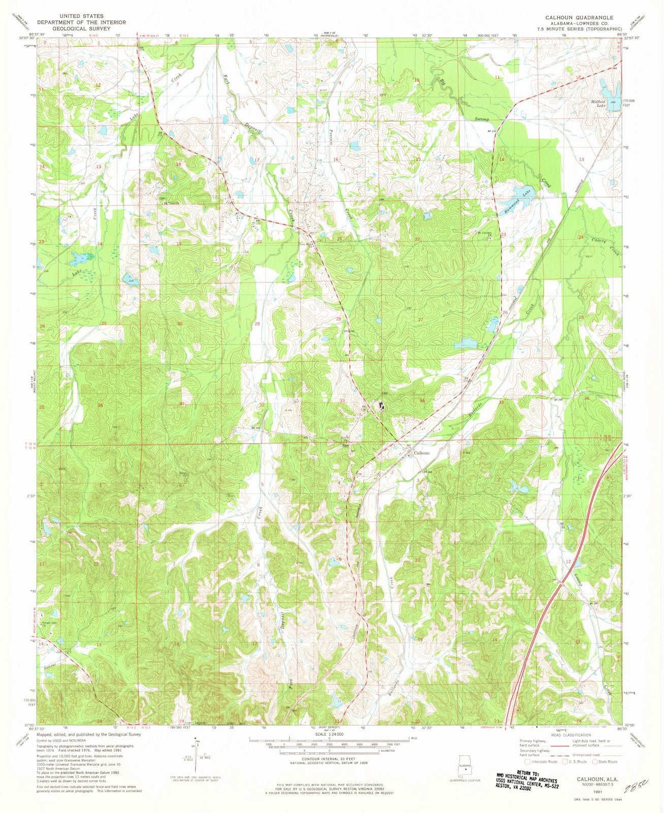 1981 Calhoun, AL - Alabama - USGS Topographic Map