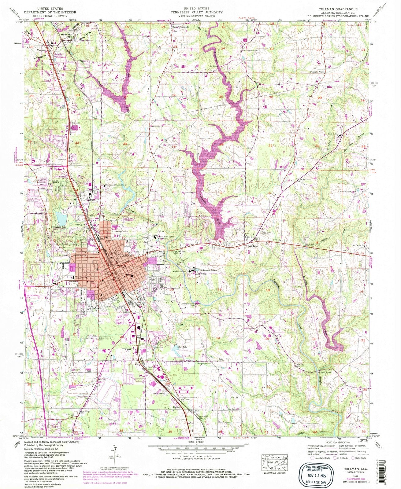 1957 Cullman, AL - Alabama - USGS Topographic Map