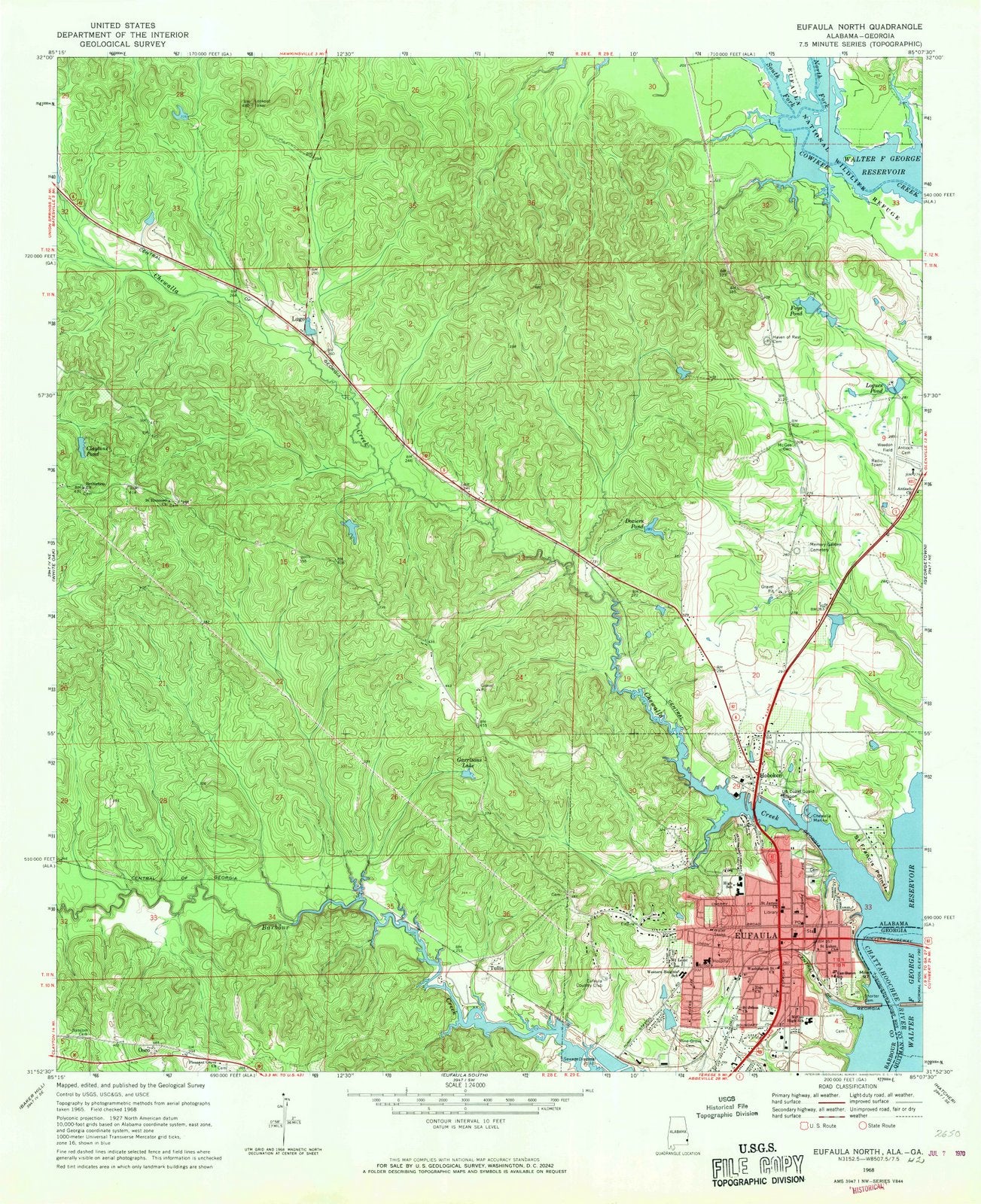 1968 Eufaula, AL - Alabama - USGS Topographic Map