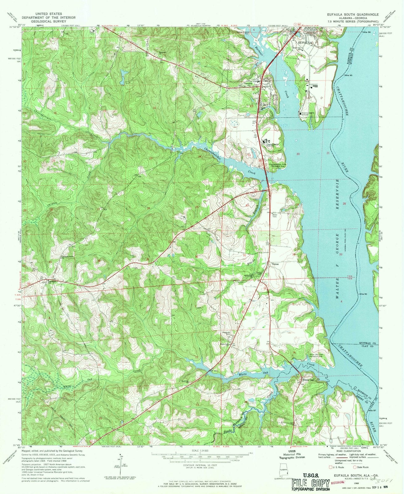 1968 Eufaula, AL - Alabama - USGS Topographic Map v2