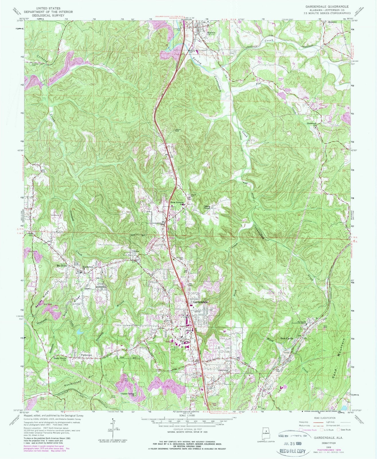 1959 Gardendale, AL - Alabama - USGS Topographic Map