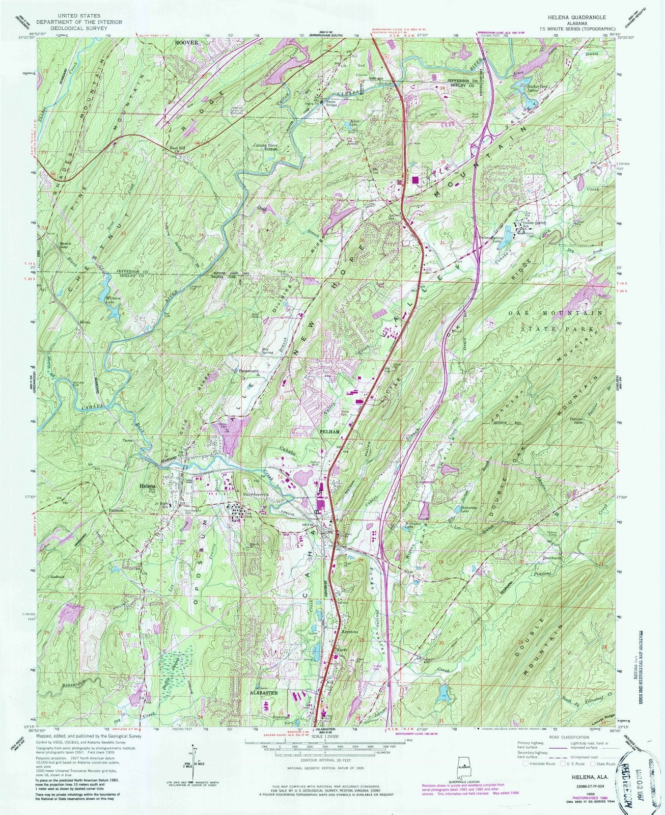 1959 Helena, AL - Alabama - USGS Topographic Map