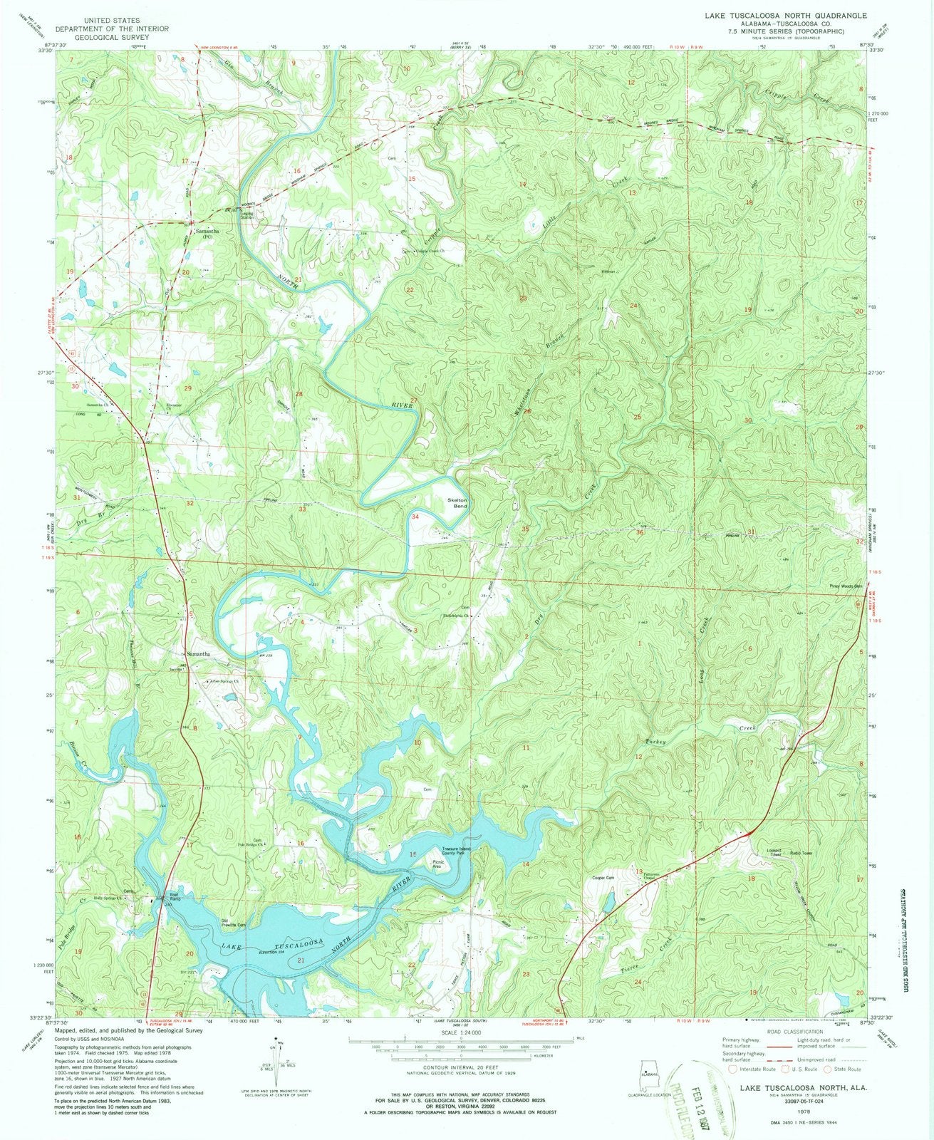 1978 Lake Tuscaloosa North, AL - Alabama - USGS Topographic Map
