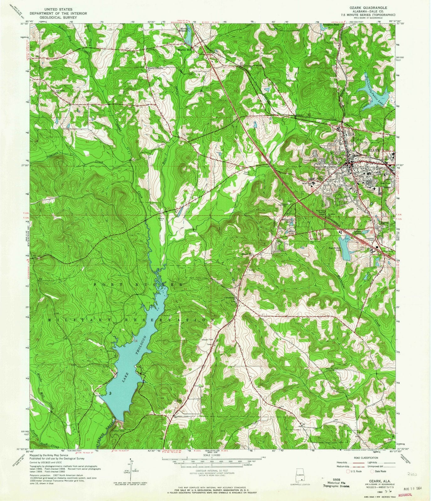 1960 Ozark, AL - Alabama - USGS Topographic Map