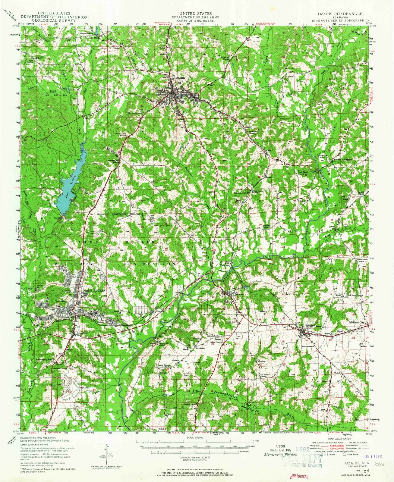 1948 Ozark, AL - Alabama - USGS Topographic Map