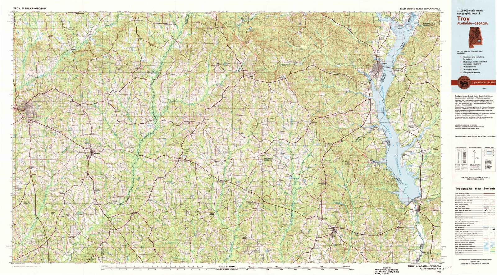 1981 Troy, AL - Alabama - USGS Topographic Map